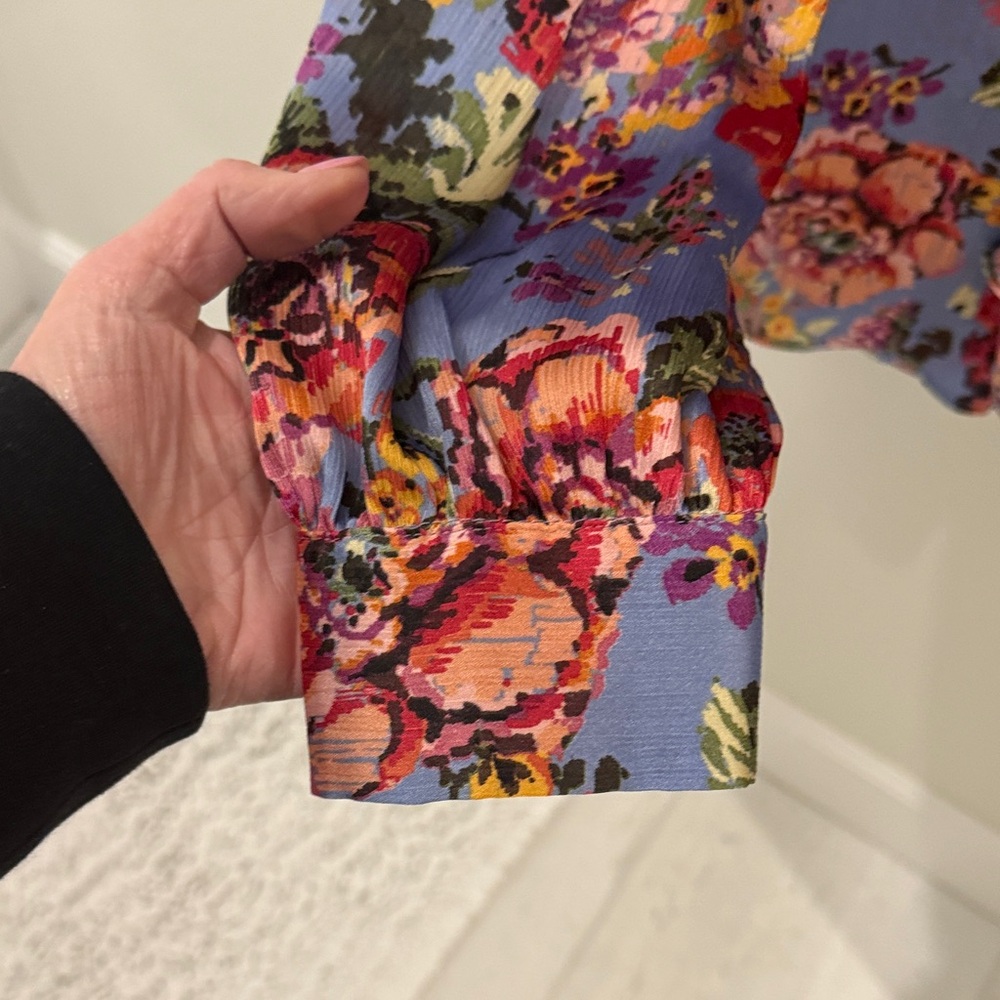 Zara Multicolor Floral Ruffle Blouse - Picture 4 of 5